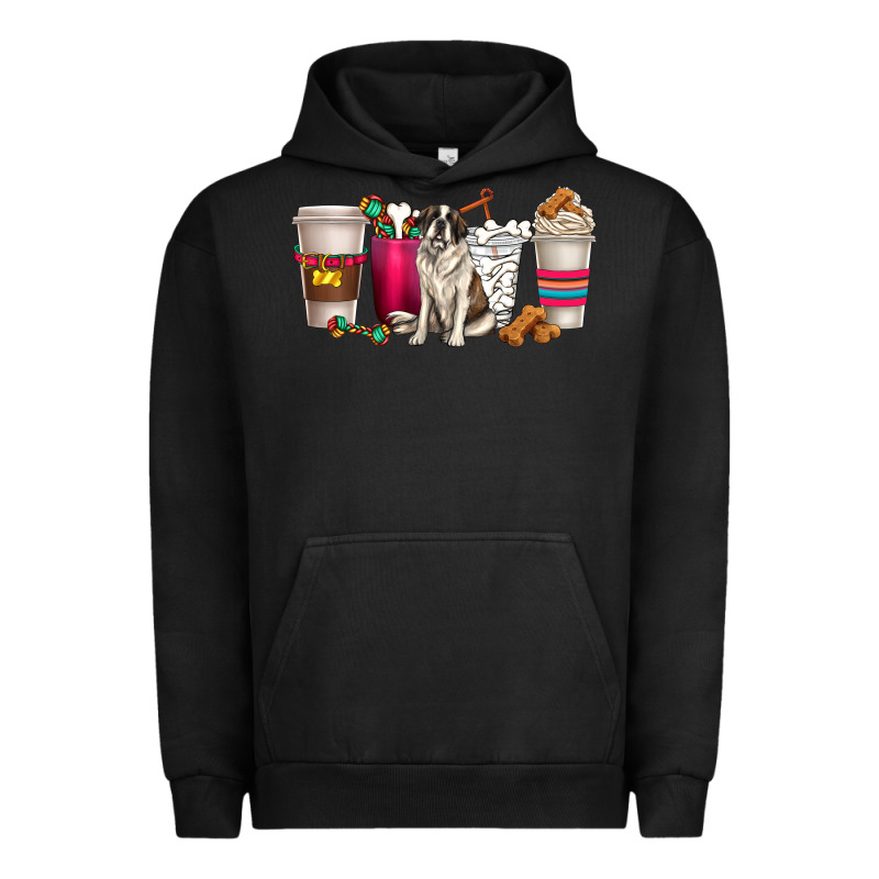 St. Bernard Dog Coffee Cups Urban Hoodie by texasbilliewilder | Teevron