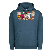 Pigment Midnight Navy st. bernard dog coffee cups Urban Hoodie - texasbilliewilder