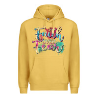 Antique Gold faith over fear Premium Hoodie - Zillion Design Studio