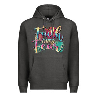 Charcoal Heather faith over fear Premium Hoodie - Zillion Design Studio