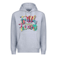 Heather Grey faith over fear Premium Hoodie - Zillion Design Studio