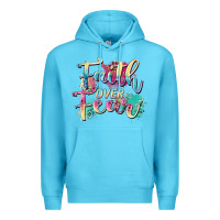 Ocean Blue faith over fear Premium Hoodie - Zillion Design Studio