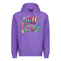 Purple faith over fear Premium Hoodie - Zillion Design Studio