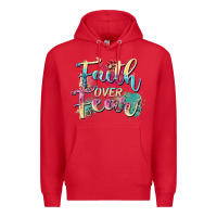 Red faith over fear Premium Hoodie - Zillion Design Studio