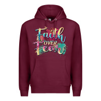 Burgundy faith over fear Premium Hoodie - Zillion Design Studio
