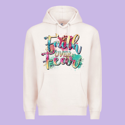 Faith Over Fear Premium Hoodie Designed By Zillion Design Studio
