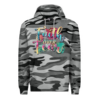 Slate Camo faith over fear Premium Hoodie - Zillion Design Studio