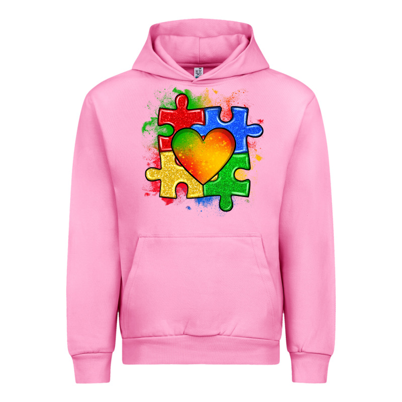 Autism Puzzle Pieces Heart Urban Hoodie by Zillion Design Studio | Teevron