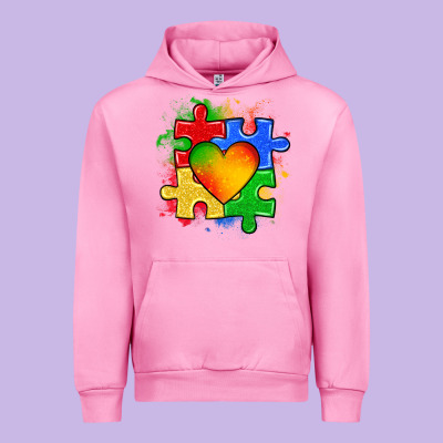Autism Puzzle Pieces Heart Urban Hoodie Designed By Zillion Design Studio