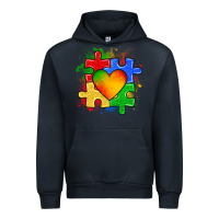 Navy autism puzzle pieces heart Urban Hoodie - Zillion Design Studio