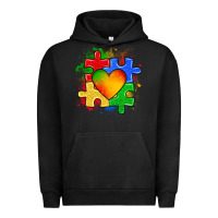 Pigment Black autism puzzle pieces heart Urban Hoodie - Zillion Design Studio