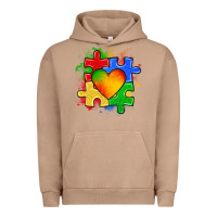 Pigment Burro autism puzzle pieces heart Urban Hoodie - Zillion Design Studio