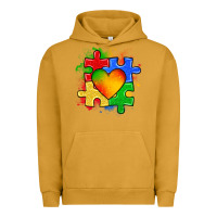 Pigment Peanut Butter autism puzzle pieces heart Urban Hoodie - Zillion Design Studio