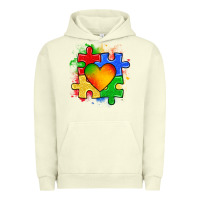 Pigment Pistachio autism puzzle pieces heart Urban Hoodie - Zillion Design Studio