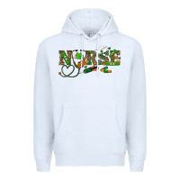 White St. Patrick's Day Nurse Premium Hoodie - RanaPortraitStore