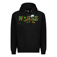Black St. Patrick's Day Nurse Premium Hoodie - RanaPortraitStore