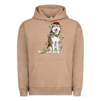 Pigment Burro Husky Christmas Lights Urban Hoodie - RanaPortraitStore