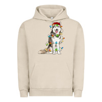 Pigment French Oak Husky Christmas Lights Urban Hoodie - RanaPortraitStore