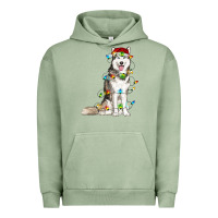Pigment Oil Green Husky Christmas Lights Urban Hoodie - RanaPortraitStore