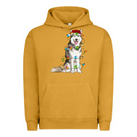Pigment Peanut Butter Husky Christmas Lights Urban Hoodie - RanaPortraitStore