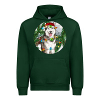Forest Green husky and farm ornament Urban Hoodie - RanaPortraitStore
