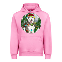 Fuchsia Pink husky and farm ornament Urban Hoodie - RanaPortraitStore