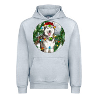Heather Grey husky and farm ornament Urban Hoodie - RanaPortraitStore