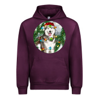 Mauve Wine husky and farm ornament Urban Hoodie - RanaPortraitStore