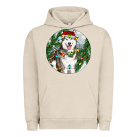 Pigment French Oak husky and farm ornament Urban Hoodie - RanaPortraitStore