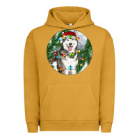 Pigment Peanut Butter husky and farm ornament Urban Hoodie - RanaPortraitStore