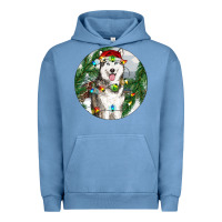 Pigment Pebble Blue husky and farm ornament Urban Hoodie - RanaPortraitStore