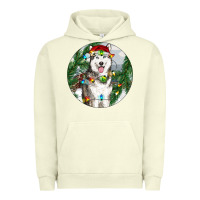 Pigment Pistachio husky and farm ornament Urban Hoodie - RanaPortraitStore