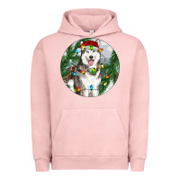 Pigment Salmon husky and farm ornament Urban Hoodie - RanaPortraitStore