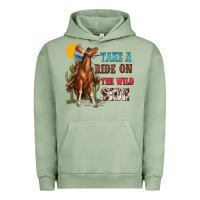 Pigment Oil Green take a ride on the wild side with rodeo Urban Hoodie - texasbilliewilder