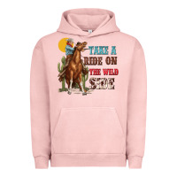 Pigment Salmon take a ride on the wild side with rodeo Urban Hoodie - texasbilliewilder