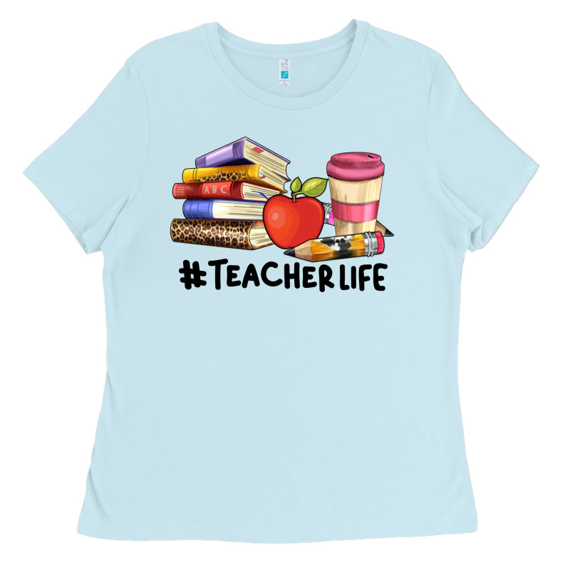 Teacher Life With Books  Pen And Coffee Ladies Tee by Artiststas | Teevron