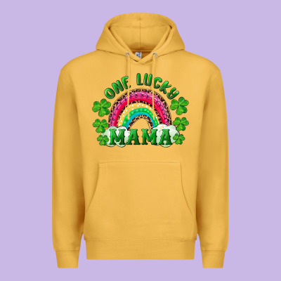 St Patrick's Day One Lucky Mama Premium Hoodie Designed By Ranaportraitstore