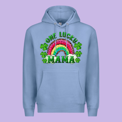 St Patrick's Day One Lucky Mama Premium Hoodie Designed By Ranaportraitstore