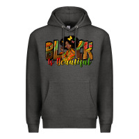 Charcoal Heather black is beautiful Premium Hoodie - Zillion Design Studio