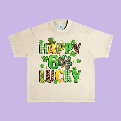 Happy Go Lucky Urban Heavy Tee Designed By Artiststas