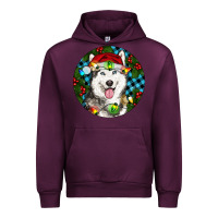 Mauve Wine Christmas Husky Urban Hoodie - RanaPortraitStore