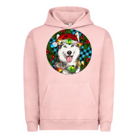 Pigment Salmon Christmas Husky Urban Hoodie - RanaPortraitStore