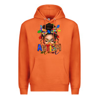Carrot autism mom afro messy bun (1) Premium Hoodie - texasbilliewilder