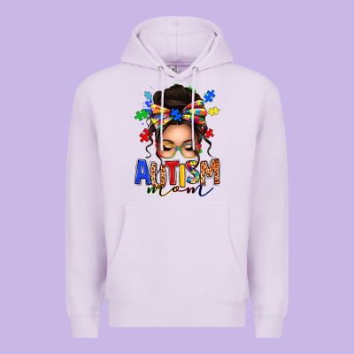 Autism Mom Afro Messy Bun (1) Premium Hoodie Designed By Texasbilliewilder