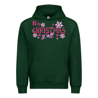 Forest Green It's Christmas Y'all Season Pink Christmas Urban Hoodie - RanaPortraitStore