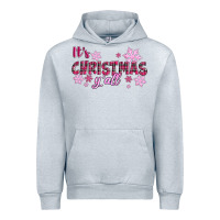 Heather Grey It's Christmas Y'all Season Pink Christmas Urban Hoodie - RanaPortraitStore