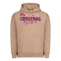 Pigment Burro It's Christmas Y'all Season Pink Christmas Urban Hoodie - RanaPortraitStore