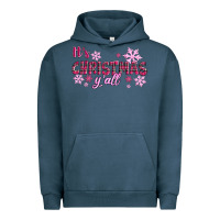 Pigment Midnight Navy It's Christmas Y'all Season Pink Christmas Urban Hoodie - RanaPortraitStore