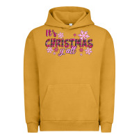 Pigment Peanut Butter It's Christmas Y'all Season Pink Christmas Urban Hoodie - RanaPortraitStore