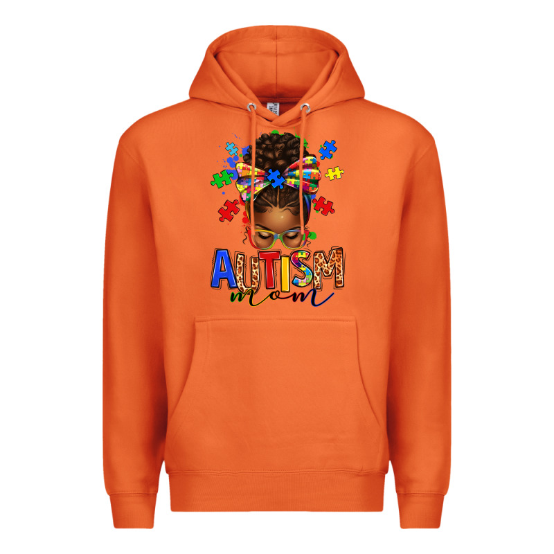 Autism Mom Afro Messy Bun Premium Hoodie by texasbilliewilder | Teevron